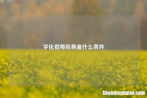 学化妆师应具备什么条件