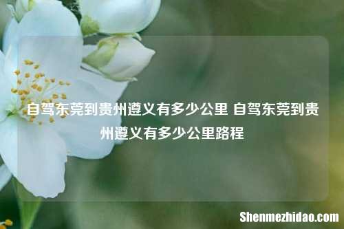 自驾东莞到贵州遵义有多少公里 自驾东莞到贵州遵义有多少公里路程