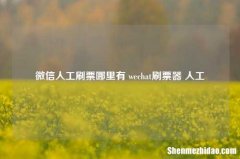 微信人工刷票哪里有 wechat刷票器 人工