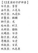 星座守护神兽 星座守护神兽排名