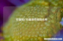 巨蟹座X 巨蟹座性格特点男