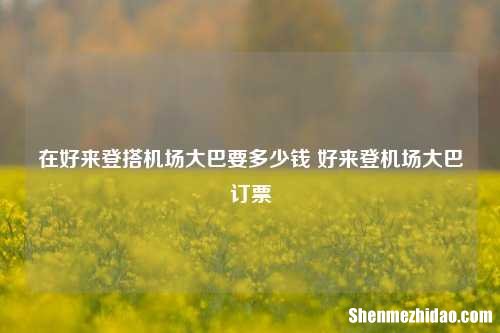 在好来登搭机场大巴要多少钱 好来登机场大巴订票