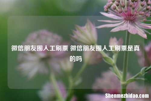 微信朋友圈人工刷票 微信朋友圈人工刷票是真的吗