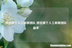 微信哪个人工刷票团队 微信哪个人工刷票团队较多