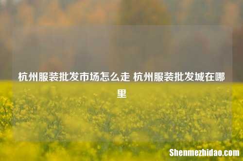 杭州服装批发市场怎么走 杭州服装批发城在哪里