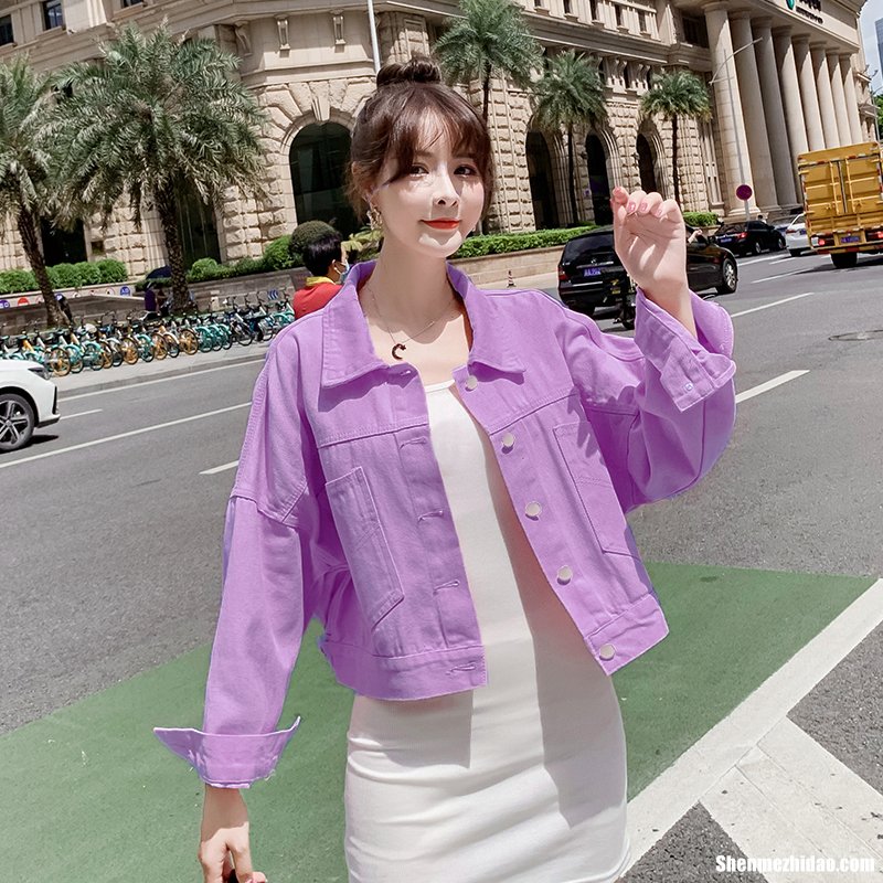 紫色牛仔上衣怎么搭配好看图片 紫色牛仔上衣怎么搭配好看图片大全