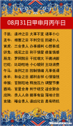 2016年8月31号是农历多少天 2016年8月31号出生的人五行属什么