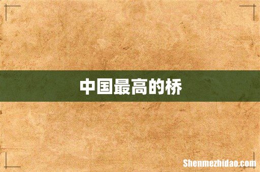 中国最高的桥