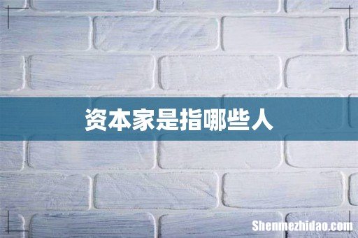 资本家是指哪些人
