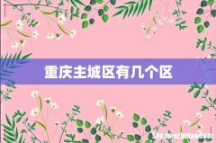 重庆主城区有几个区