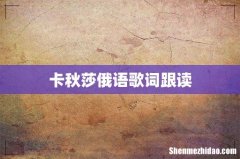 卡秋莎俄语歌词跟读