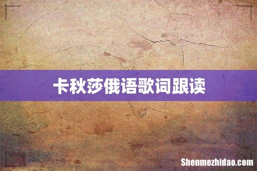 卡秋莎俄语歌词跟读