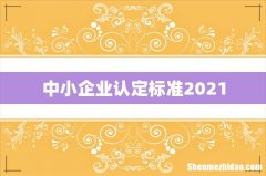 中小企业认定标准2021