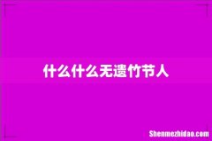 什么什么无遗竹节人