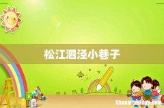松江泗泾小巷子