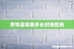 煮鸭蛋需要多长时间能熟