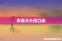 农历大小月口诀