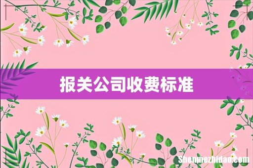 报关公司收费标准
