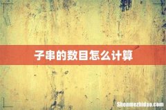 子串的数目怎么计算