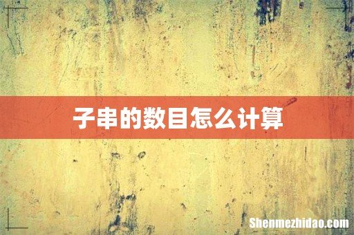 子串的数目怎么计算