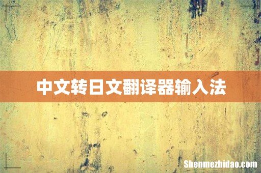 中文转日文翻译器输入法