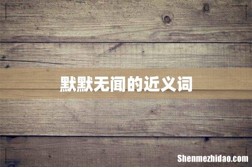 默默无闻的近义词