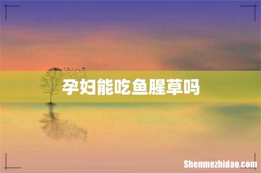 孕妇能吃鱼腥草吗