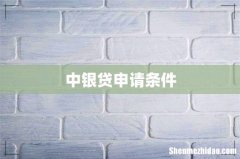 中银贷申请条件