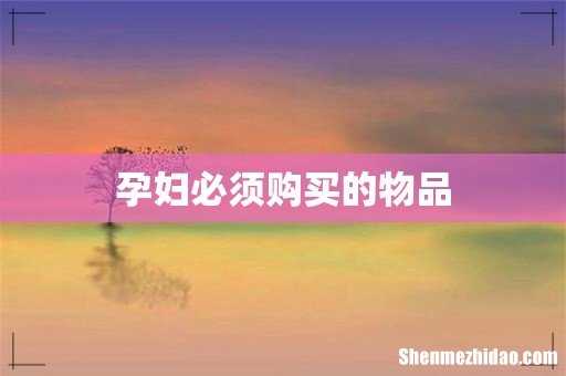 孕妇必须购买的物品