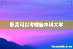 职高可以考哪些本科大学