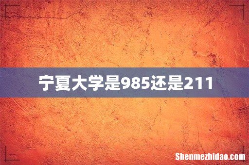 宁夏大学是985还是211