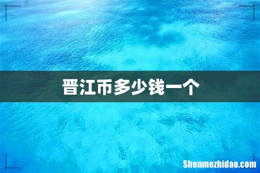 晋江币多少钱一个