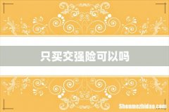 只买交强险可以吗