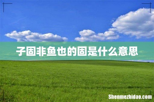 子固非鱼也的固是什么意思