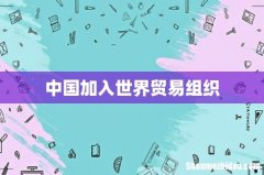 中国加入世界贸易组织