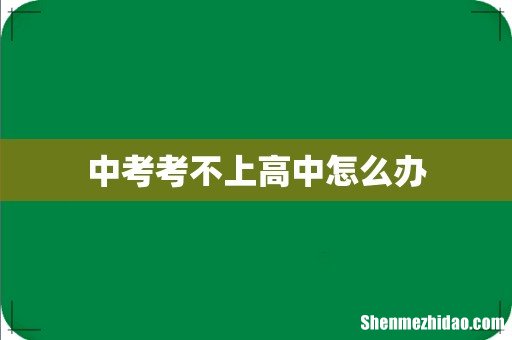 中考考不上高中怎么办