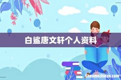 白鲨唐文轩个人资料