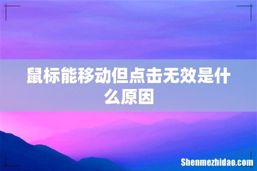 鼠标能移动但点击无效是什么原因