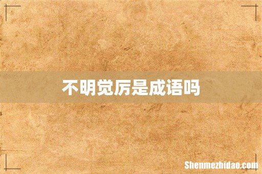 不明觉厉是成语吗