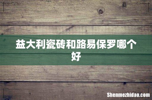 益大利瓷砖和路易保罗哪个好