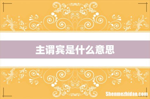 主谓宾是什么意思