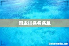 国企排名名名单