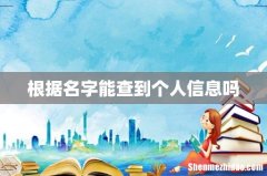 根据名字能查到个人信息吗