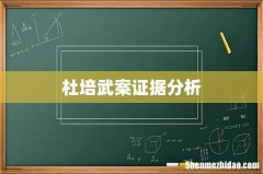 杜培武案证据分析