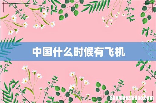 中国什么时候有飞机
