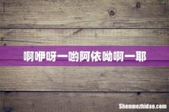 啊咿呀一哟阿依呦啊一耶