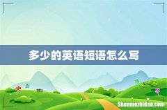 多少的英语短语怎么写