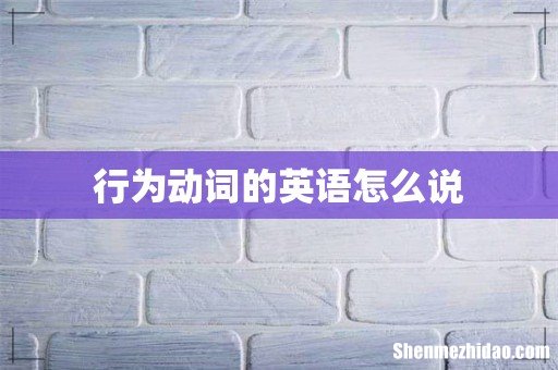 行为动词的英语怎么说