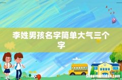 李姓男孩名字简单大气三个字