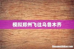 模拟郑州飞往乌鲁木齐